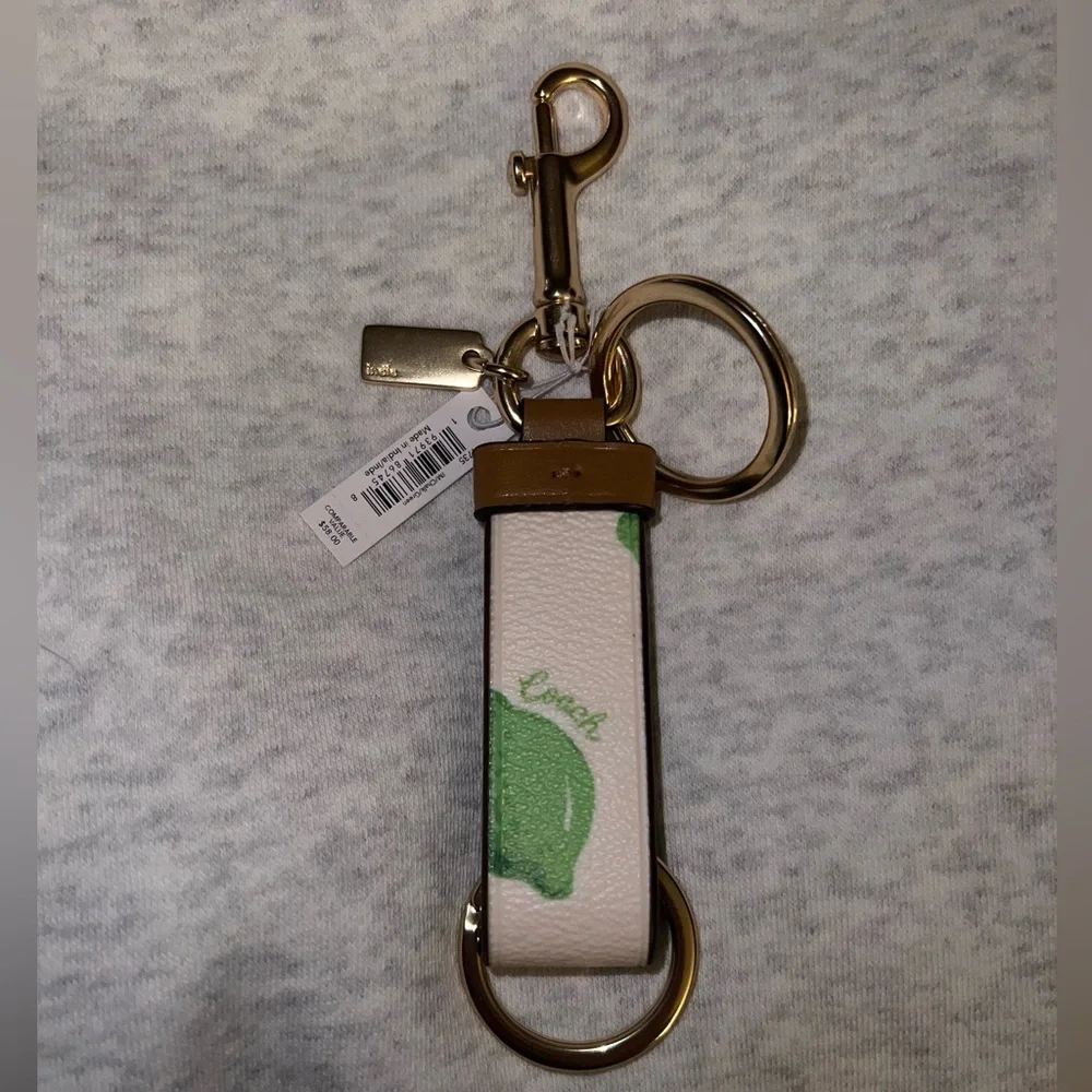 NWT 🍋‍🟩 Coach Lime White, Gold, and Green Keychain